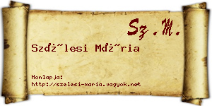 Szélesi Mária névjegykártya